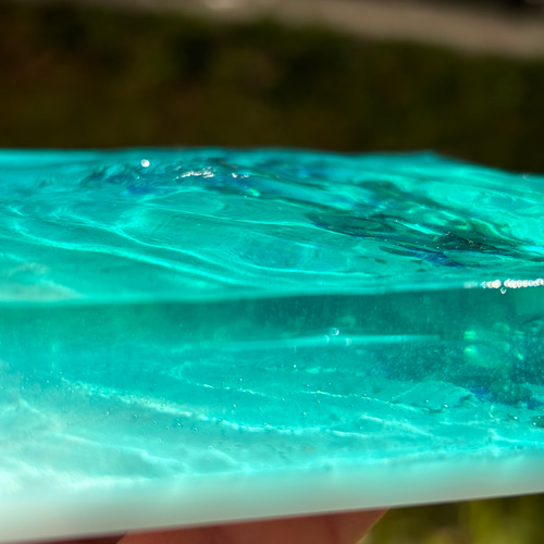 レジン 海アート さざなみ 波紋 砂紋 10×10cm ライト付 オーシャン