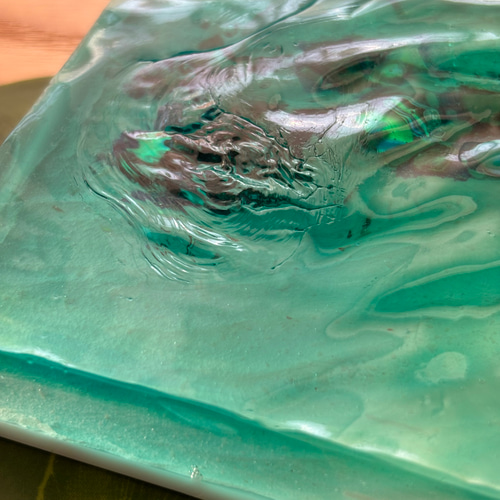レジン 海アート さざなみ 波紋 砂紋 10×10cm ライト付