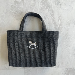 ヌビバッグ リボン刺繍 ピンク マザーズ トートバッグ 2way 2way