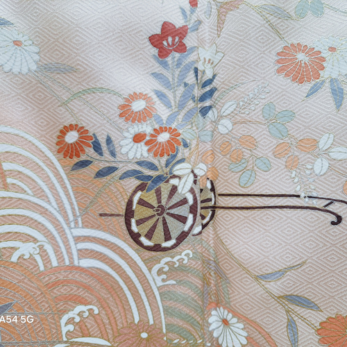 ワンタッチ着物 くらわん着物 正絹付け下げ訪問着リメイク くすみ淡