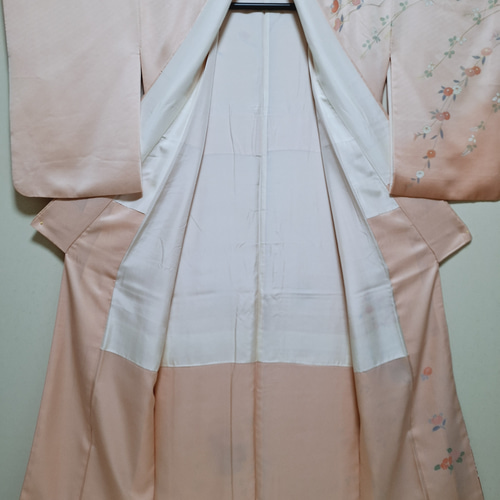 ワンタッチ着物 くらわん着物 正絹付け下げ訪問着リメイク くすみ淡