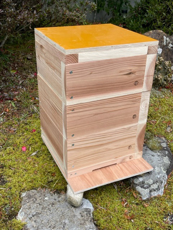 日本みつばち用 飼育箱 重箱式巣箱 待ち箱 3段 セット ハウス・小屋