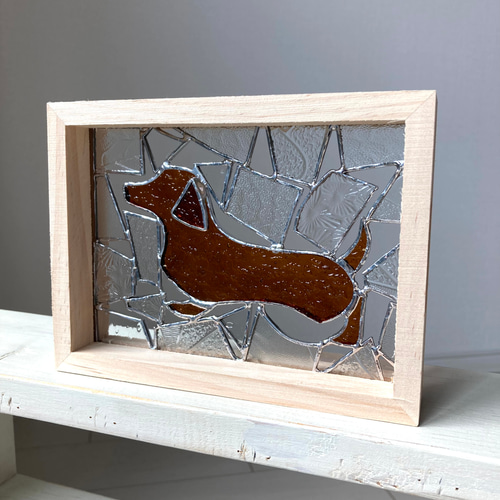 ステンドグラスパネル ダックスフンド【Creema限定】 その他置物 blue