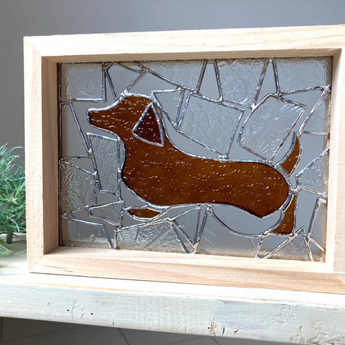 ステンドグラスパネル ダックスフンド【Creema限定】 その他置物 blue