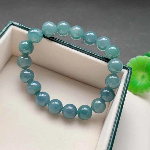 A貨　天然　ブルー翡翠 ヒスイ 本ヒスイ　ブレスレット A貨 天然 ブルー翡翠 ヒスイ 本ヒスイ ブレスレット