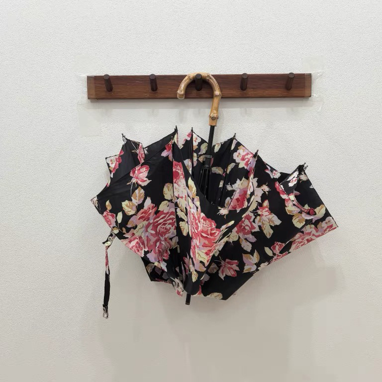 梅雨対策 /竹ハンドル/雨傘/防風/二段式/折りたたみ傘/ レディース/超撥水性/手開きタイプ/花柄