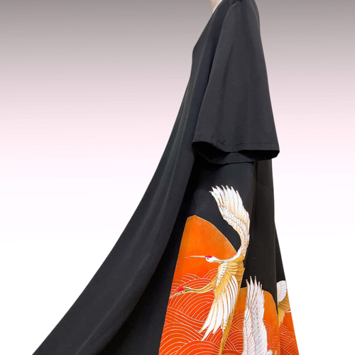 正絹 留袖ワンピース 着物ワンピース 黒留袖 衣装 フォーマル 結婚式