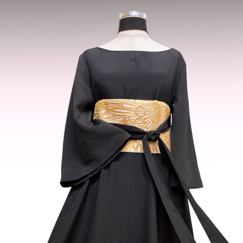 正絹 留袖ワンピース 着物ワンピース 黒留袖 衣装 フォーマル 結婚式