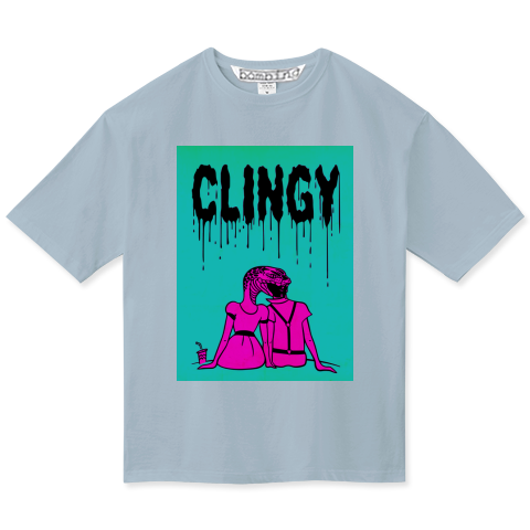 Clingy　カットソーTシャツ　サックスカラー　ビッグシルエットサイズボディ【 インクジェット 】