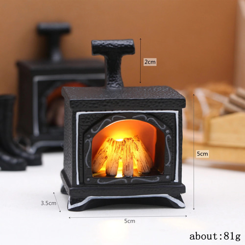 ミニチュア焚き木ストーブ ドールハウス暖炉 1点 ミニチュア暖房器具