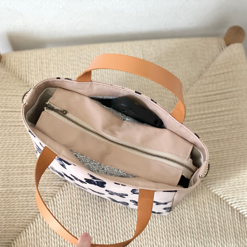 ⚮̈ミナペルホネン tambourine brown まるっこかくれんぼトート