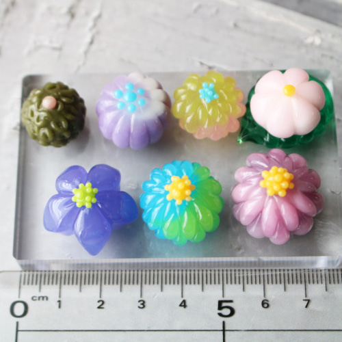 40％OFFクーポン発行中】ガラスのミニチュア和菓子セット（練り切り