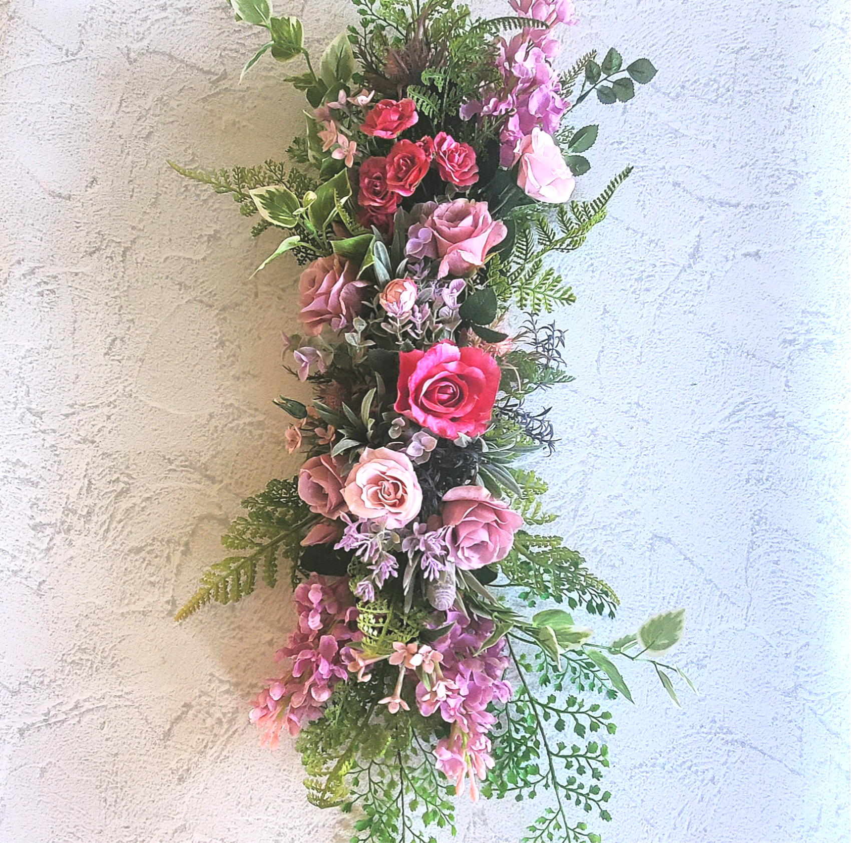 送料無料★バラの縦長・横長スワッグ*約80cm*『Creema限定』