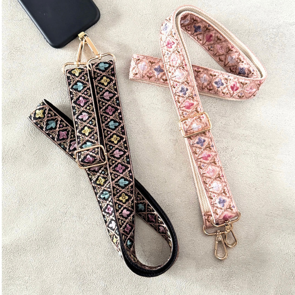 インド刺繍リボン スマホショルダー ショルダーストラップ