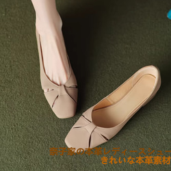 フレンチソール本革パンプス2025新型春夏本革透かし彫り気質スカートローヒール 6枚目の画像