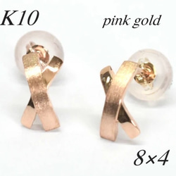 18金【5×14mm 縦長厚み月甲フープピアス】イエローゴールド K18刻印入