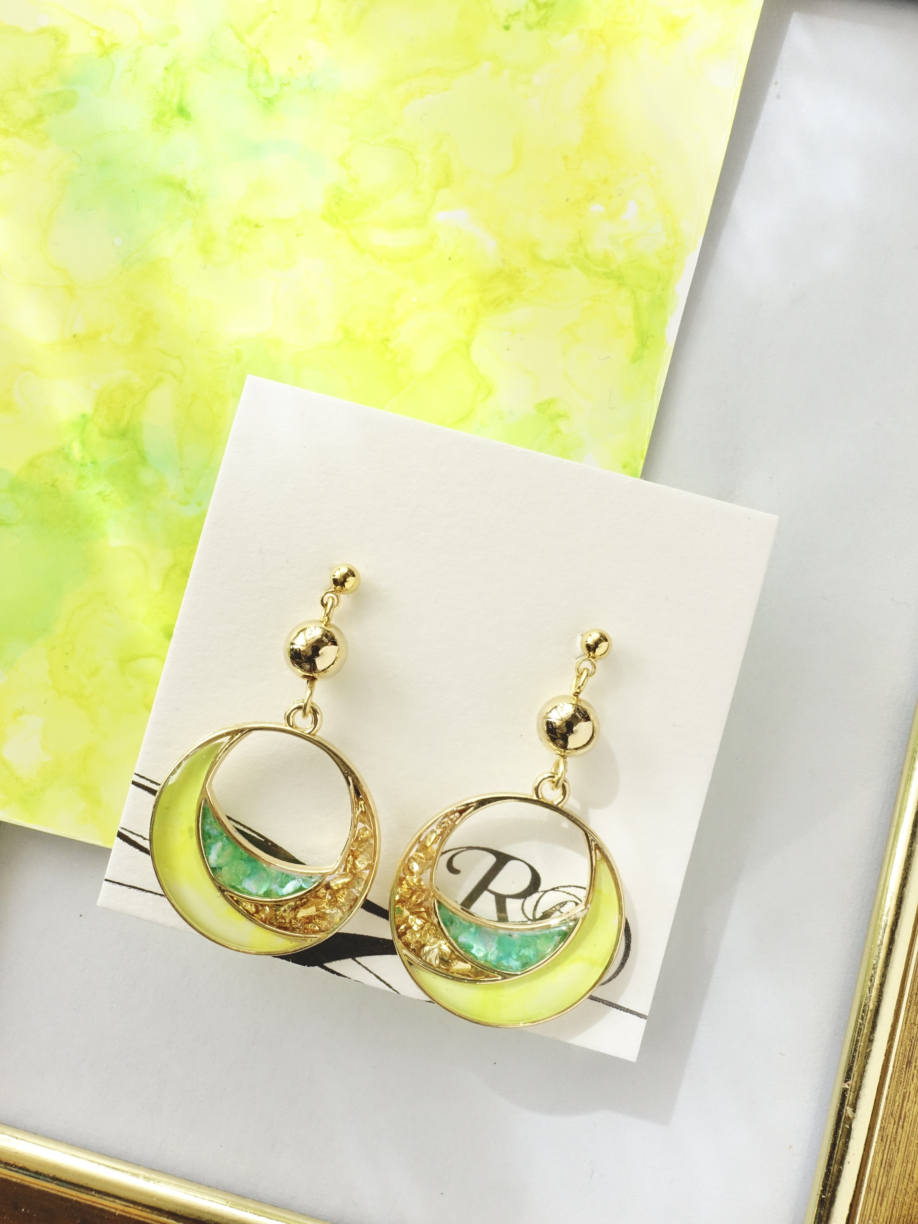 【春限定 菜の花色】彩生シリーズ 環ピアス・イヤリング 4,897円