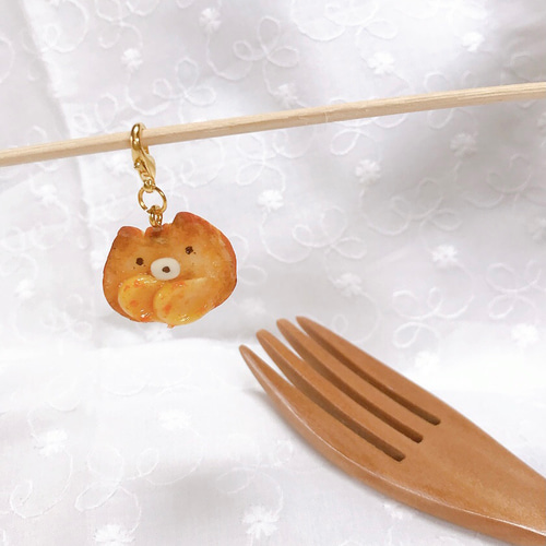 ねこ型目玉焼きトーストチャーム フェイクスイーツ パンチャーム 猫