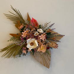 大】ネイティブフラワーオブジェ 壁掛けオブジェ 壁掛けリース
