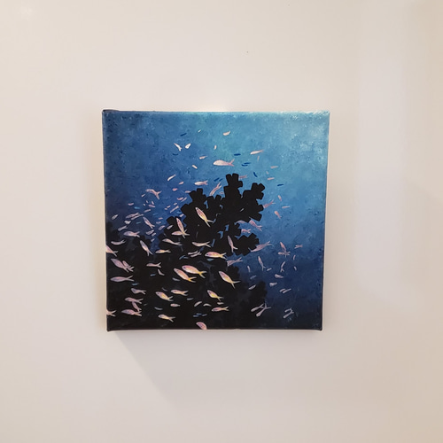 キャンバス原画「海の中の魚の群れ」 絵画 スキマ工房 通販 18963097