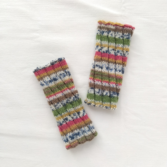 リストウォーマー☆ロリポップ色＊洗濯機OK！ 2枚目の画像