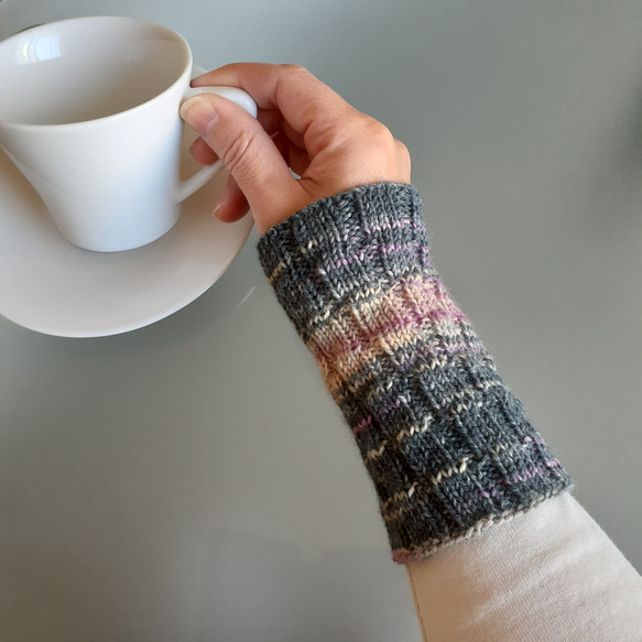 リストウォーマー☆ベリースムージー色＊洗濯機OK！ 6枚目の画像