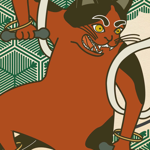 アート作品_猫は後追い自殺をする アート作品_猫は後追い自殺をする ねこがいっぱい ねこアート｜青