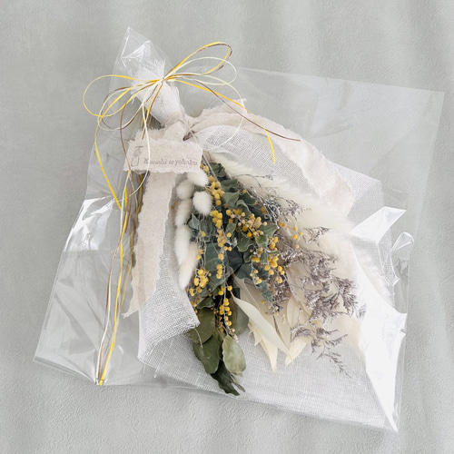 季節商品50％OFF】春 ミモザとユーカリのドライフラワースワッグ