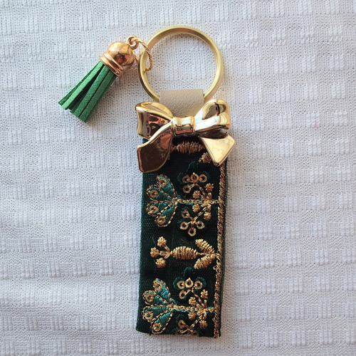 リボン インド刺繍リボンのキーホルダー・キーリング キーホルダー 涼