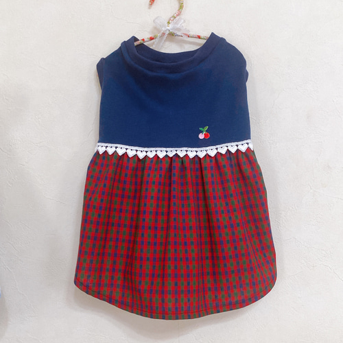 犬服ワンピース ファミリア風チェック ペット服・アクセサリー