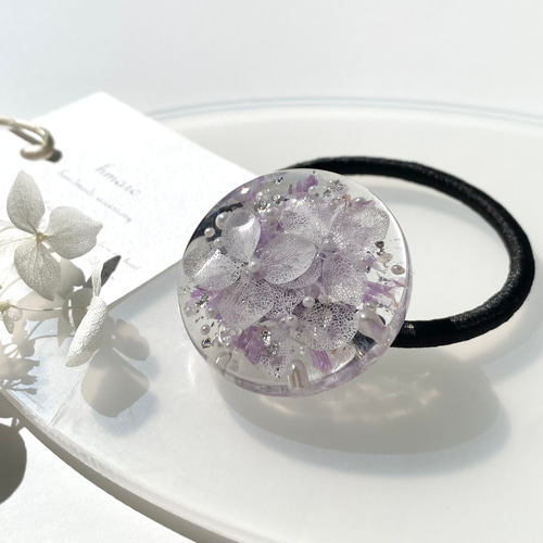 レジンヘアゴム 桜　大ぶり　金箔　豪華　お花たっぷり　ホロ レジンヘアゴム 桜 大ぶり 金箔 豪華 お花たっぷり ホロ ヘア