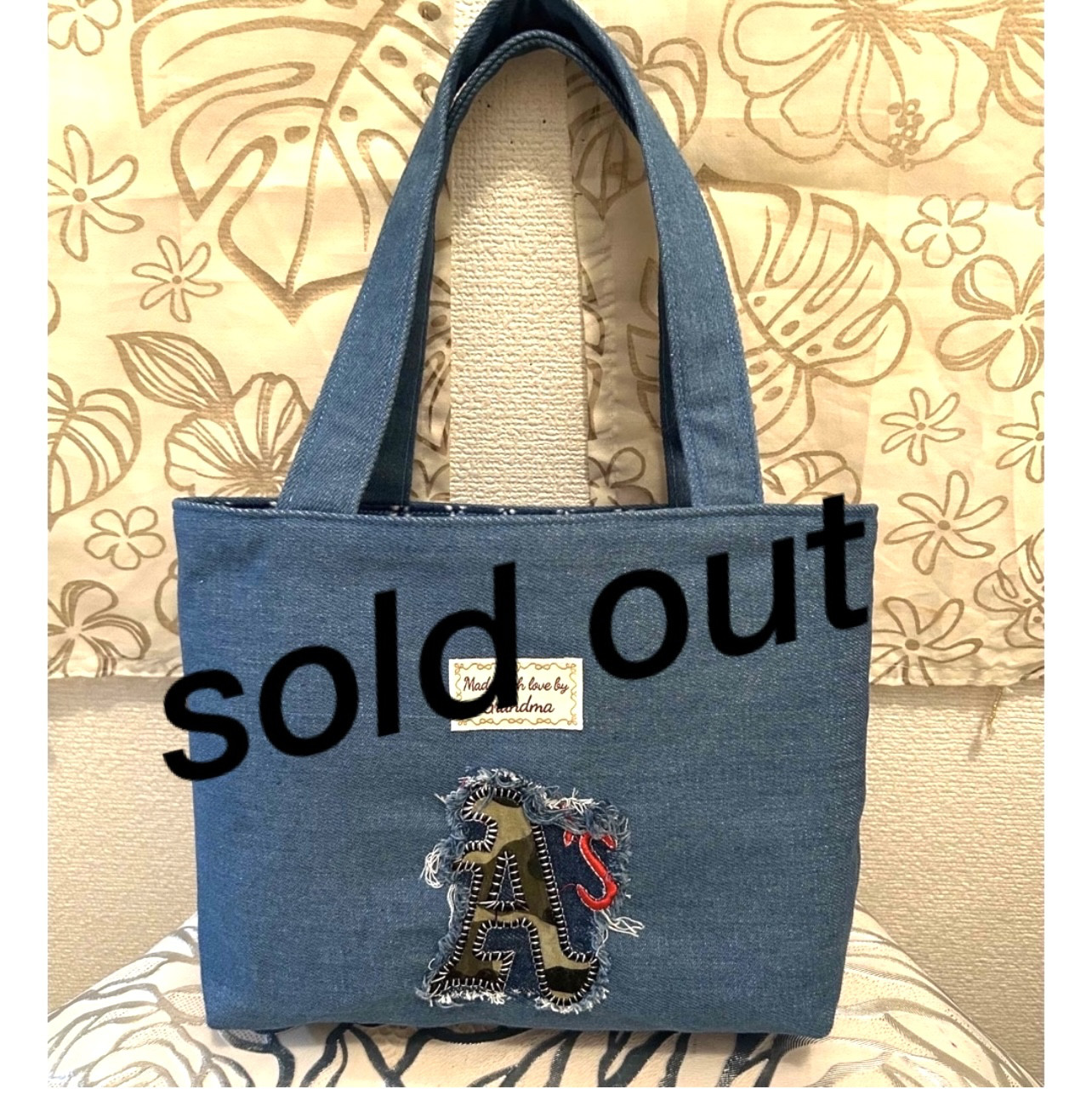 «631»◤完売◢デニムバッグ*サブバッグ*お散歩バッグ*ワッペン