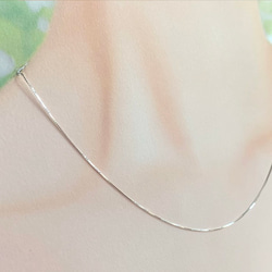 【Silver925ネックレス】スライドアジャスター付き45cm ボックスチェーン0.5mm幅　ハンドメイド素材 3枚目の画像