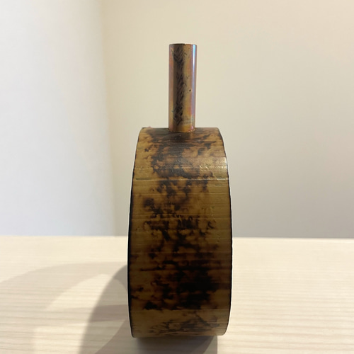 天然竹 円形の一輪挿し 竹と銅のコンビネーション 一輪挿し・花瓶