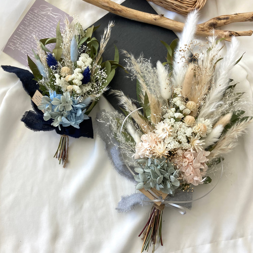 new♡パンパスグラス グレー×ベビーピンク 紫陽花 ドライフラワー