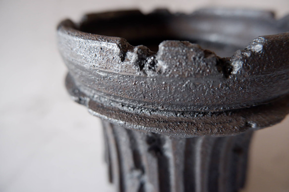 4号窯変黒鎬鉢890　塊根植物　多肉植物　盆栽　植木鉢　作家鉢　鉢皿　沖縄 2枚目の画像