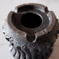 4号窯変黒鎬鉢890　塊根植物　多肉植物　盆栽　植木鉢　作家鉢　鉢皿　沖縄 6枚目の画像