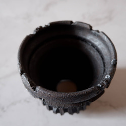 4号窯変黒鎬鉢890　塊根植物　多肉植物　盆栽　植木鉢　作家鉢　鉢皿　沖縄 4枚目の画像