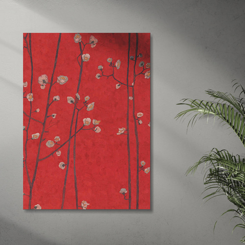 ゴッホ アートパネル A2 ジャポネズリー 梅の開花 レッド 花 梅