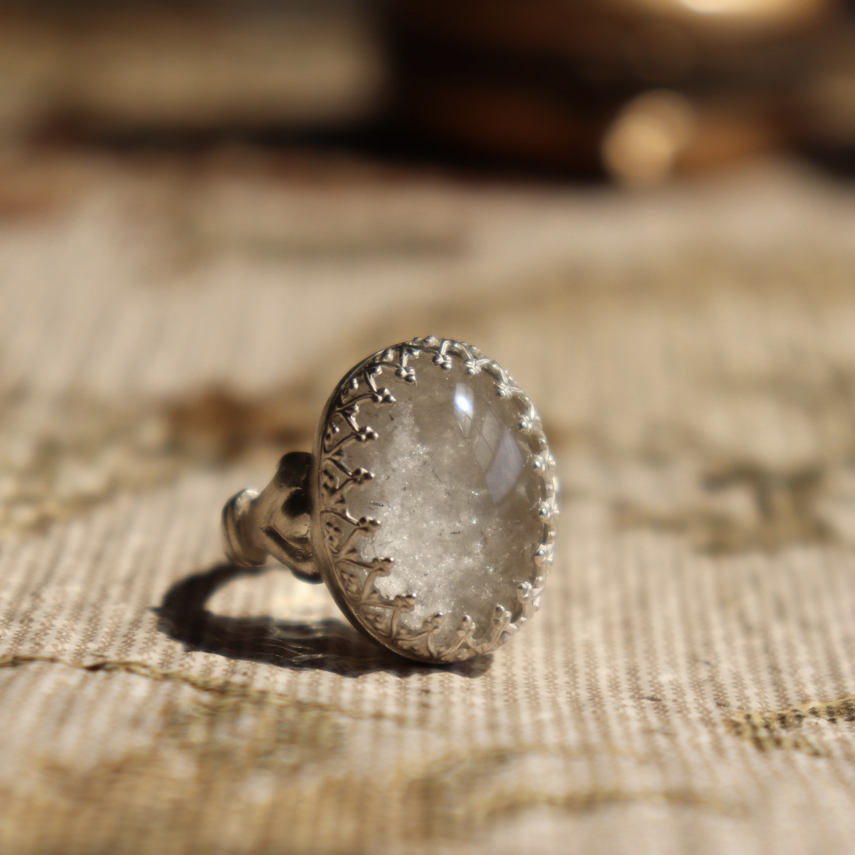 【1点もの】Lily garden ring : White Garden Quartz（13号）