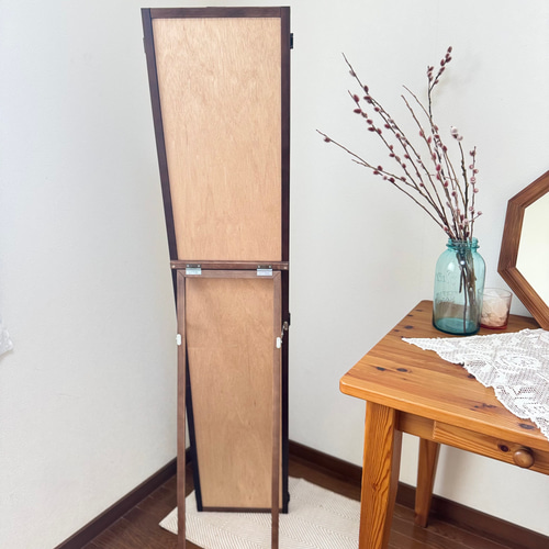 日本製】三面鏡 全身鏡 アンティーク調 ドレッサー・ミラー・鏡台