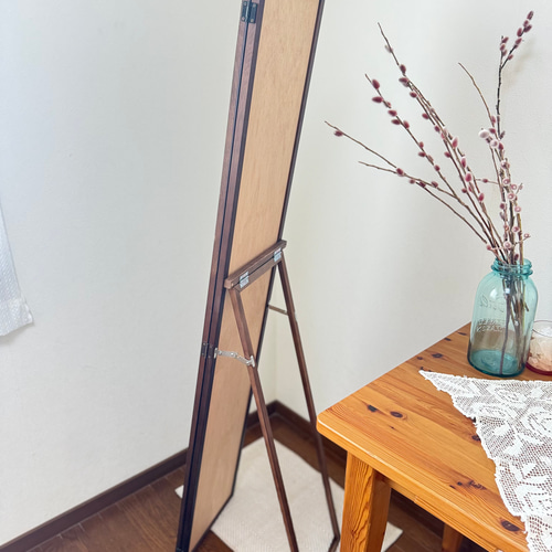 日本製】三面鏡 全身鏡 アンティーク調 ドレッサー・ミラー・鏡台