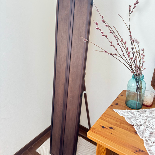 日本製】三面鏡 全身鏡 アンティーク調 ドレッサー・ミラー・鏡台