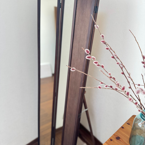 日本製】三面鏡 全身鏡 アンティーク調 ドレッサー・ミラー・鏡台