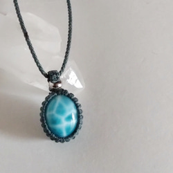 ブルーオパールペトリファイドウッド ピアス（フック・チェーン） ぬち