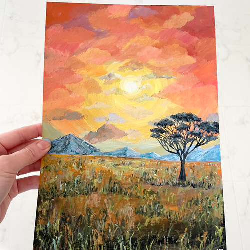 ORIGINAL PAINTING -Kenya , 原画, オリジナルアート, ケニアの絵