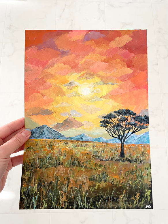 ORIGINAL PAINTING -Kenya , 原画, オリジナルアート, ケニアの絵