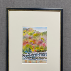 水彩画　風景画　アッシジ広場 214）原画 水彩画 風景画 サンマルコ広場 絵画 マグリット0125