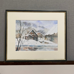 223）原画 水彩画 風景画 ブルゴーニュ地方 絵画 マグリット0125