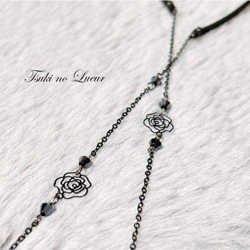 黒薔薇のマスクチェーン＆メガネチェーン♦︎˚✧₊⁎⁎⁺˳✧༚ マスク